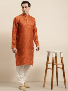 SOJANYA Men Woven Design Straight Kurta