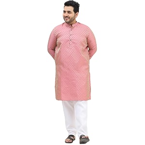 sojanya plus since 1958 men39s jacquard silk self design kurta amp off-white pyjama set