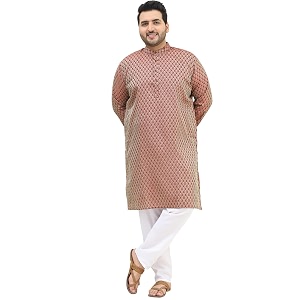 sojanya plus since 1958 men39s jacquard silk self design kurta amp off-white pyjama set