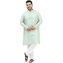 SOJANYA PLUS (Since 1958) Men's Jacquard Silk Self design Kurta &amp; Off-White Pyjama Set