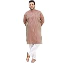SOJANYA PLUS (Since 1958) Men's Jacquard Silk Self design Kurta &amp; Off-White Pyjama Set
