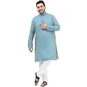 SOJANYA PLUS (Since 1958) Men's Jacquard Silk Self design Kurta &amp; Off-White Pyjama Set
