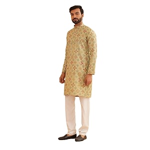 SOJANYA Since 1958 Mens Cotton Linen Yellow