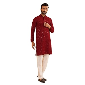 SOJANYA Since 1958 Mens Cotton Embroidered Sequinned