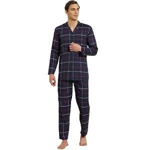 sojanya since 1958 men39s cotton checked nightsuit set
