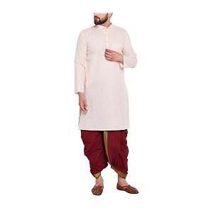 sojanya since 1958 men39s brown and black cotton dhoti kurta set