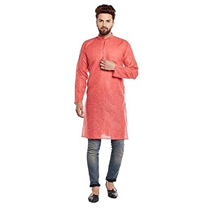 SOJANYA Since 1958 Mens Coral Red Cotton