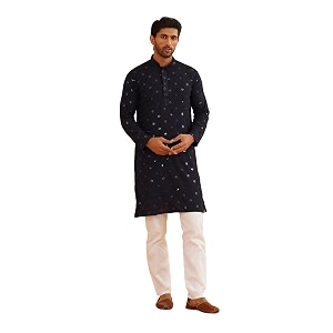 SOJANYA Since 1958 Mens Cotton Embroidered Sequinned