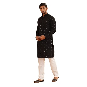 SOJANYA Since 1958 Mens Cotton Embroidered Sequinned