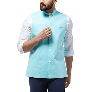 sojanya since 1958 men39s cotton linen blend waist coat