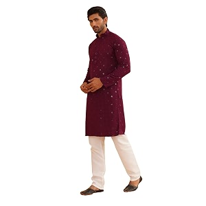 SOJANYA Since 1958 Mens Cotton Embroidered Sequinned