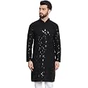 SOJANYA (Since 1958 Men's Cotton Embroidered Sequinned Long Kurta