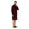 SOJANYA (Since 1958 Men's Cotton Silk Kantha Thread Embroidered Kurta with White Pyjama