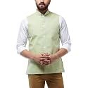 SOJANYA (Since 1958 Men's Cotton Linen Blend Waist Coat