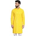 SOJANYA (Since 1958 Men's Cotton Embroidered Sequinned Long Kurta