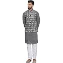 SOJANYA Since 1958 Men39s Cotton Contrast Embroidered