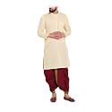 SOJANYA (Since 1958 Men's Brown and Black Cotton Dhoti Kurta Set