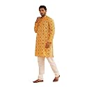 SOJANYA Since 1958 Men39s Cotton Linen Yellow
