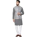 SOJANYA Since 1958 Men39s Cotton Contrast Embroidered