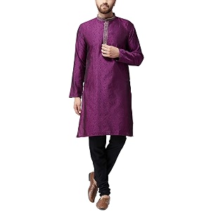 SOJANYA Since 1958 Mens Maroon Jacquard Silk