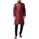 SOJANYA Since 1958 Mens Maroon Jacquard Silk