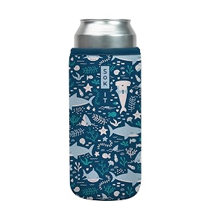 sok it cansok sleeve for beer amp soda insulated neoprene cover happy sharks 25oz can sleeve