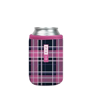 sok it cansok sleeve for beer amp soda insulated neoprene cover berry plaid 12oz can sleeve