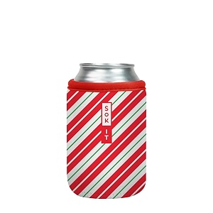 sok it cansok sleeve for beer amp soda insulated neoprene cover candy cane stripes 12oz can sleeve
