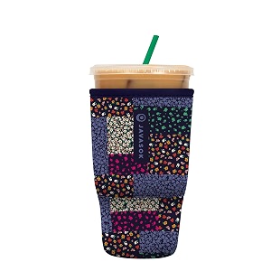 sok it java sok iced coffee amp cold soda insulated neoprene cup sleeve flower patch large 30-32oz