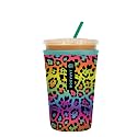 Sok It Java Sok Iced Coffee &amp; Soda Cup Sleeve Insulated Neoprene Cover (Rainbow Leopard, Medium: 24-28oz)