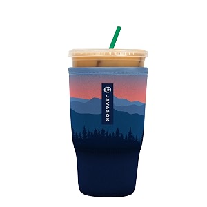 sok it java sok reusable neoprene insulator sleeve for iced coffee cups blue ridge large 30-32oz