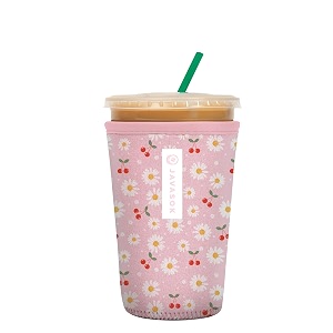 sok it java sok reusable neoprene insulator sleeve for iced coffee cups cherry bomb medium 24-28oz