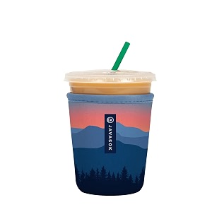 sok it java sok reusable neoprene insulator sleeve for iced coffee cups blue ridge small 18-20oz