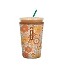 Sok It Java Sok Reusable Neoprene Insulator Sleeve for Iced Coffee Cups (Flower Power, Medium: 24-28oz)