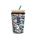 Sok It Java Sok Reusable Neoprene Insulator Sleeve for Iced Coffee Cups (Perfect Wave, Medium: 24-28oz)