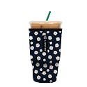 Sok It Java Sok Reusable Neoprene Insulator Sleeve for Iced Coffee Cups (Classic Daisy, Large: 30-32oz)