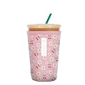Sok It Java Sok Reusable Neoprene Insulator Sleeve for Iced Coffee Cups (Cherry Bomb, Medium: 24-28oz)