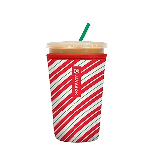 sok it javasok iced coffee amp cold soda insulated neoprene cup sleeve candy cane stripes medium 22-28oz