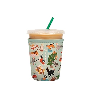 sok it javasok iced coffee amp cold soda insulated neoprene cup sleeve meowy mayhem small 16-20oz