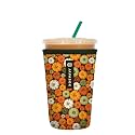 Sok It JavaSok Iced Coffee &amp; Cold Soda Insulated Neoprene Cup Sleeve (Pumpkin Spice, Medium: 22-28oz)