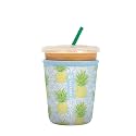 Sok It JavaSok Iced Coffee &amp; Cold Soda Insulated Neoprene Cup Sleeve (The Preppy Pineapple, Small: 16-20oz)