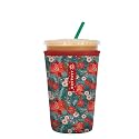 Sok It JavaSok Iced Coffee &amp; Cold Soda Insulated Neoprene Cup Sleeve (Pastel Poinsettias, Medium: 22-28oz)
