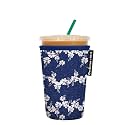 Sok It JavaSok Iced Coffee &amp; Cold Soda Insulated Neoprene Cup Sleeve (Reyn Spooner 50th State Flower, Medium: 22-28oz)