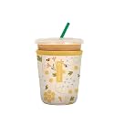 Sok It JavaSok Iced Coffee &amp; Cold Soda Insulated Neoprene Cup Sleeve (Honeycomb Buzz, Small: 16-20oz)