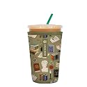 Sok It JavaSok Iced Coffee &amp; Cold Soda Insulated Neoprene Cup Sleeve (Book Club, Medium: 22-28oz)
