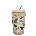 Sok It JavaSok Iced Coffee &amp; Cold Soda Insulated Neoprene Cup Sleeve (Meowy Mayhem, Medium: 22-28oz)