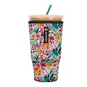 Sok It JavaSok Iced Coffee &amp; Cold Soda Insulated Neoprene Cup Sleeve (Abstract Floral, XXLarge: 44-48oz)