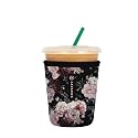Sok It JavaSok Iced Coffee &amp; Cold Soda Insulated Neoprene Cup Sleeve (Bloom at Night, Small: 16-20oz)