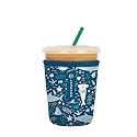 Sok It JavaSok Iced Coffee &amp; Cold Soda Insulated Neoprene Cup Sleeve (Happy Sharks, Small: 16-20oz)