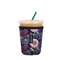 Sok It JavaSok Iced Coffee &amp; Cold Soda Insulated Neoprene Cup Sleeve (Secret Garden, Small: 16-20oz)